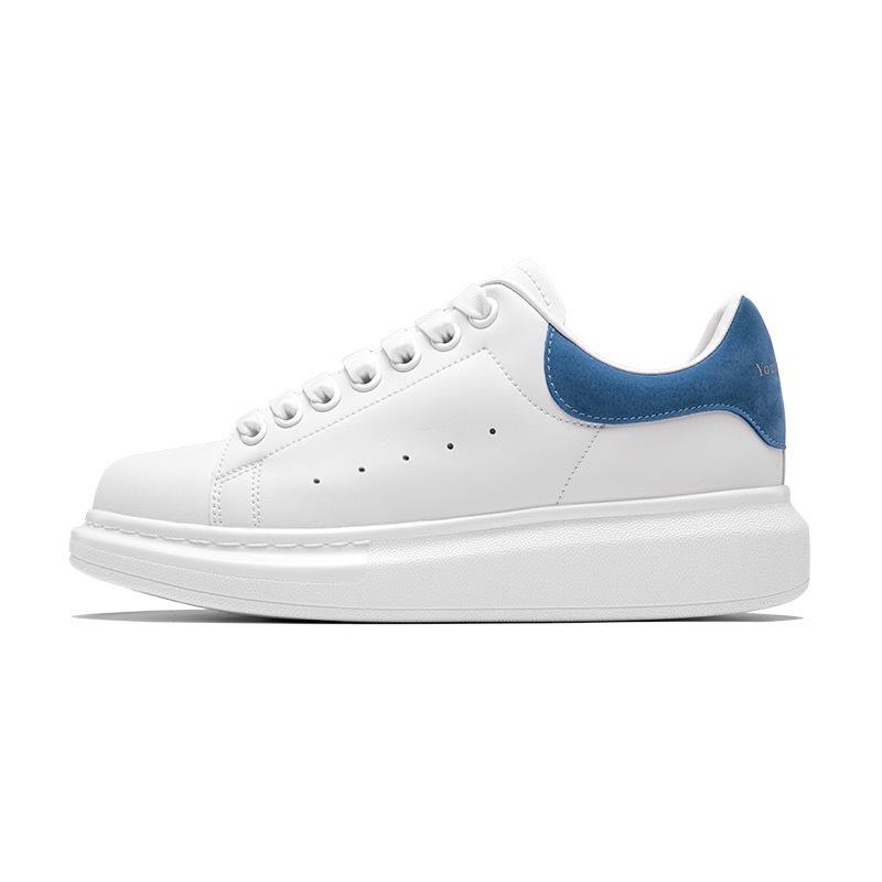 Sneakers |  Dame Hvite Skinn Sneakers Med Oversized Såle